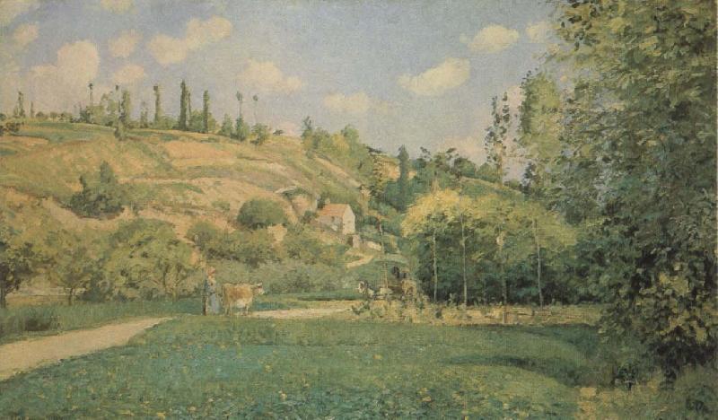 Camille Pissarro A Cowherd at Pontoise Norge oil painting art